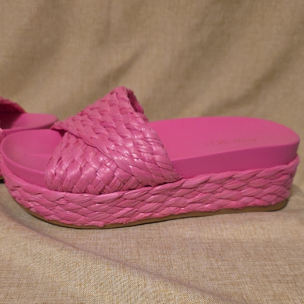 Nine West Pink Woven Platform Sandals - Picture 5 of 8